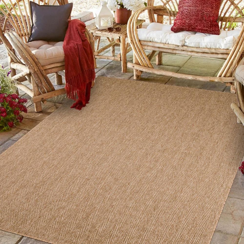 Tapis extérieur 80x300 tissé kilim beige jute art 4