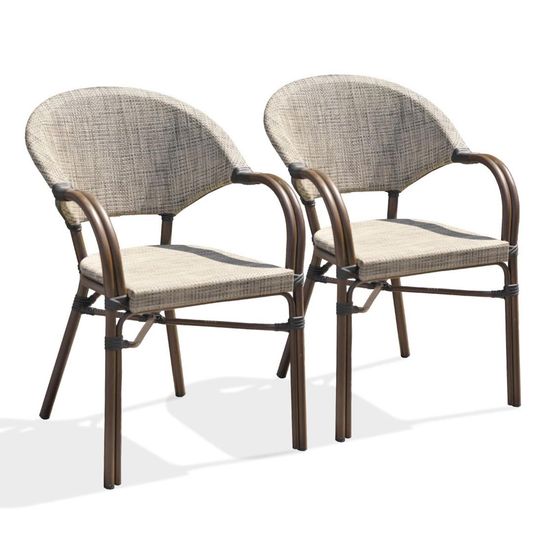 Lot de 2 fauteuils de jardin empilables