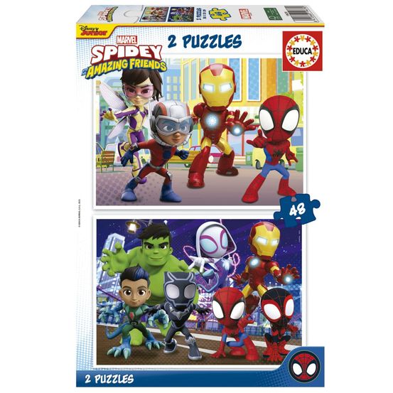 Puzzle 2 x 48 pcs - spidey et ses amis