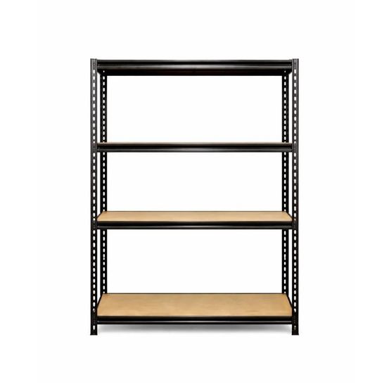 Étagère 4 niveaux noire 120x60x180cm - charge 300kg par étagère - acier & mdf