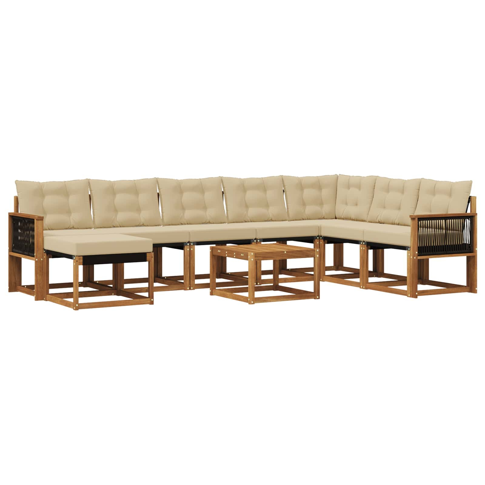 Ensemble de canapés d'extérieur 9 pcs naturel et beige