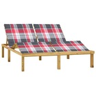 Chaise longue double avec coussins bois de pin imprégné