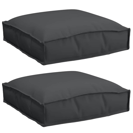 Coussin 2 pcs noir 40 x 40 x 8 cm tissu oxford