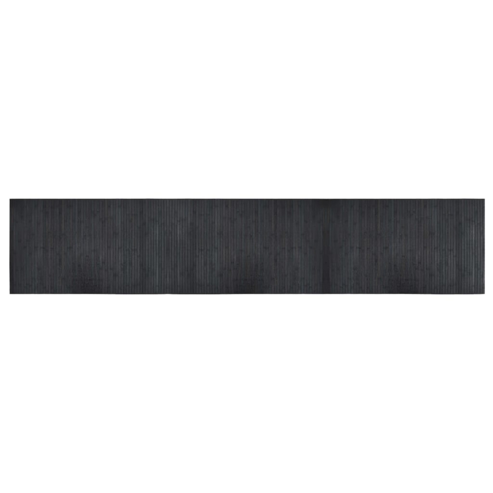 Tapis rectangulaire gris 60x300 cm bambou