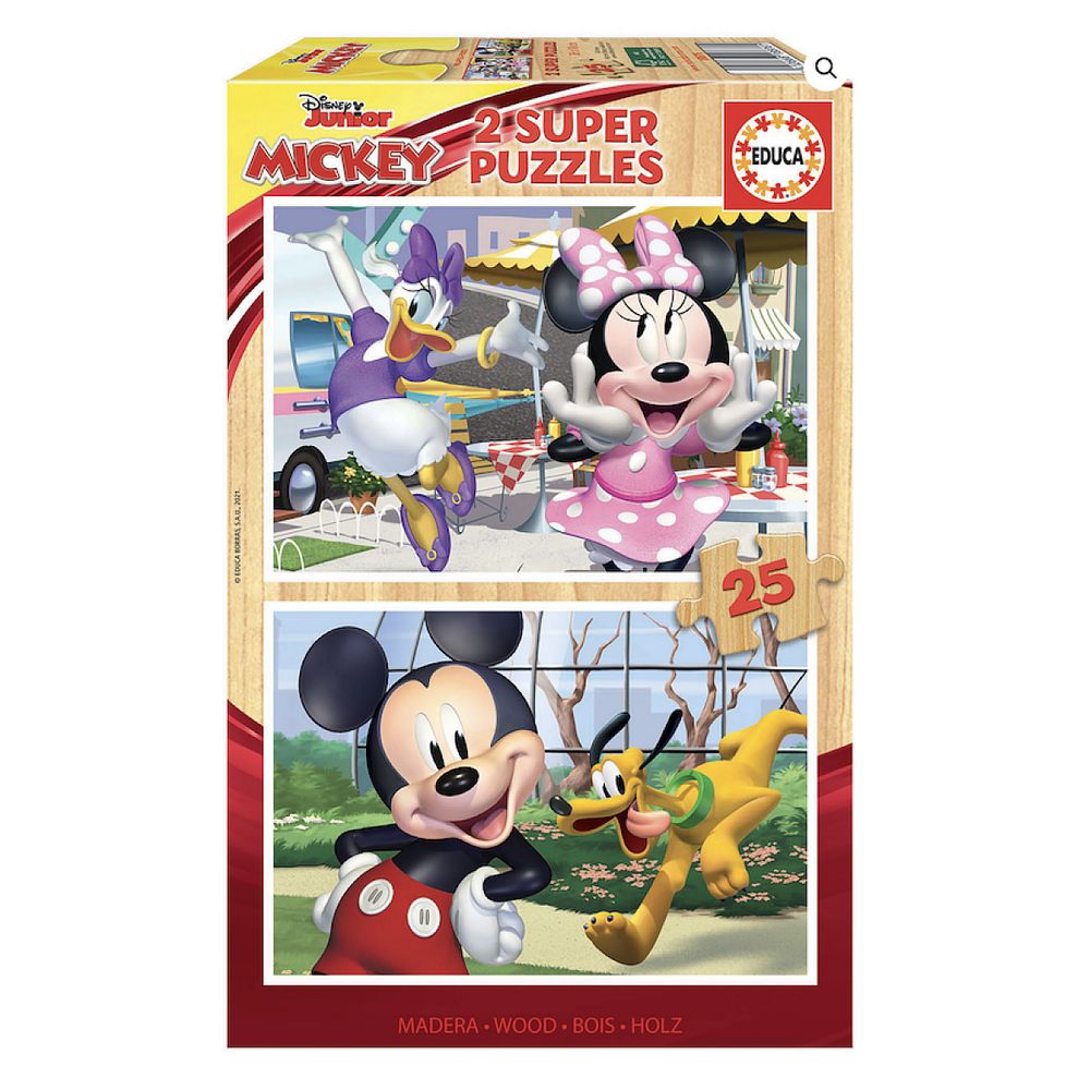2 supers puzzles 25 pieces mickey et ses amis