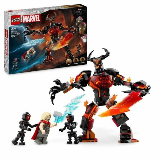 Lego figurine de thor contre surtur à construire, set de super-héros