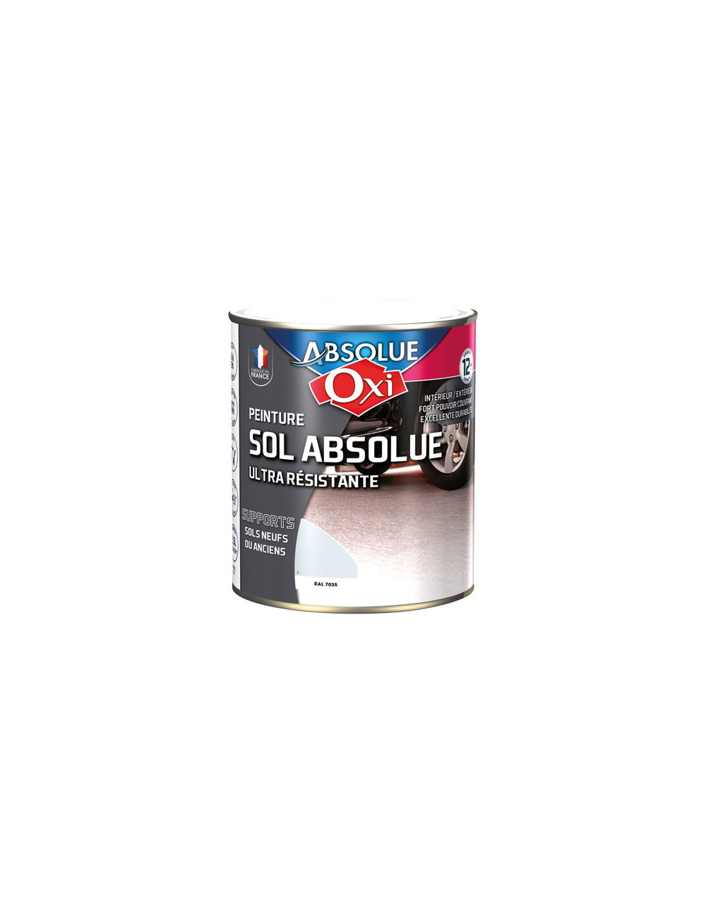 Sol absolue 2.5l gris clair ral7035 - oxi