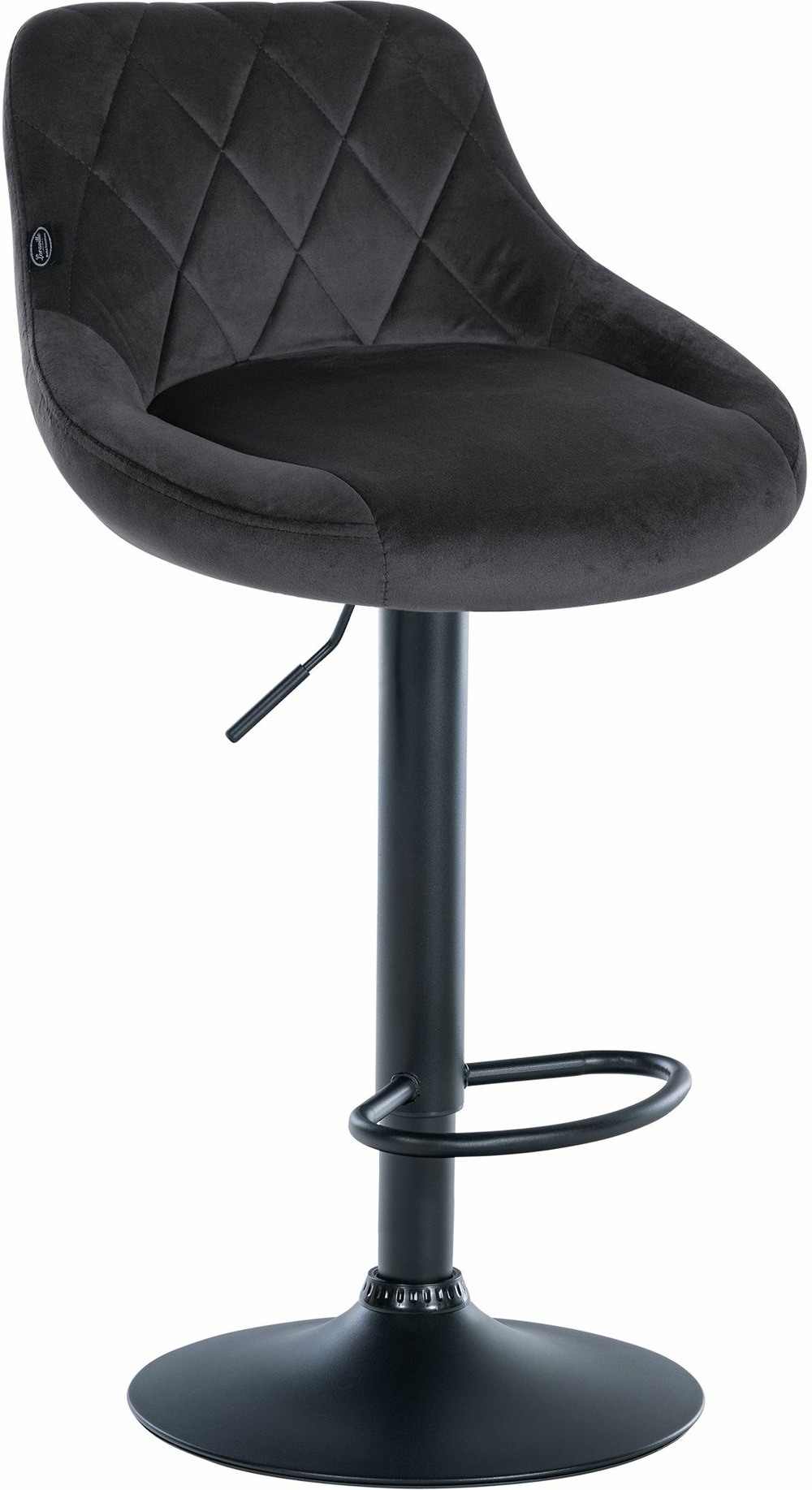 Tabouret de bar lazio velours noir