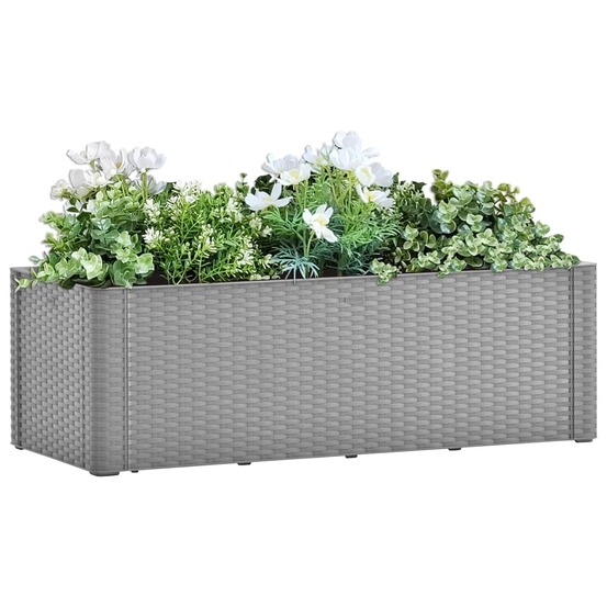 Lit surélevé de jardin avec système d'arrosage gris 100x43x33cm