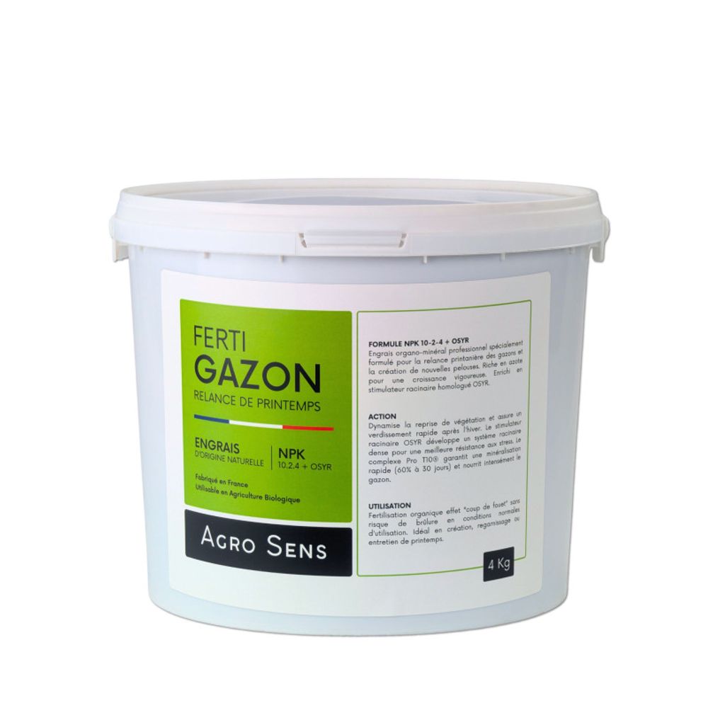 Ferti gazon printemps - engrais pour gazon, relance de printemps - 4 kg - 100 m²