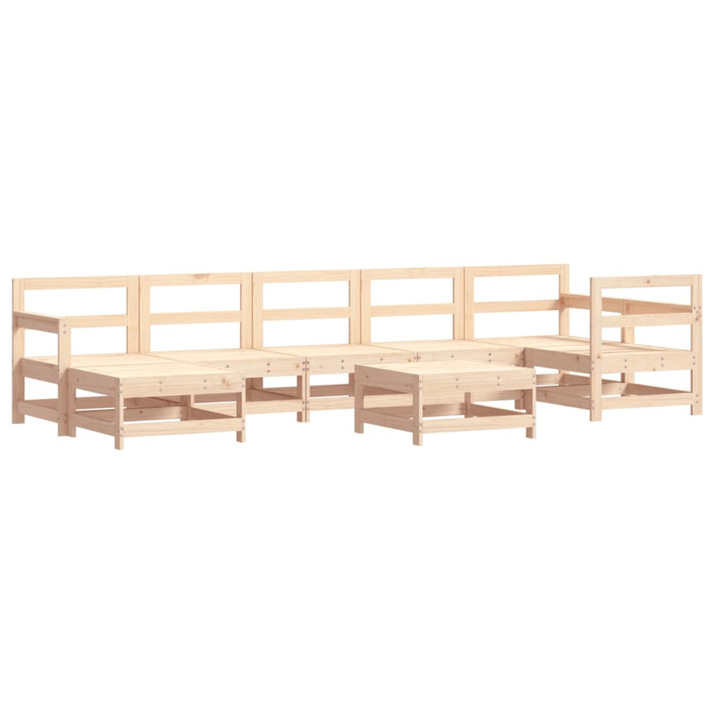 Salon de jardin 8 pcs bois de pin massif