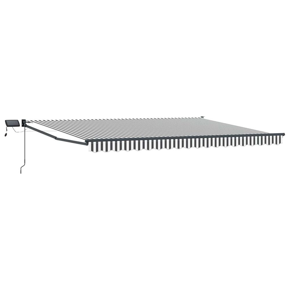 Store rétractable manuel avec leds anthracite et blanc 4 × 3 m