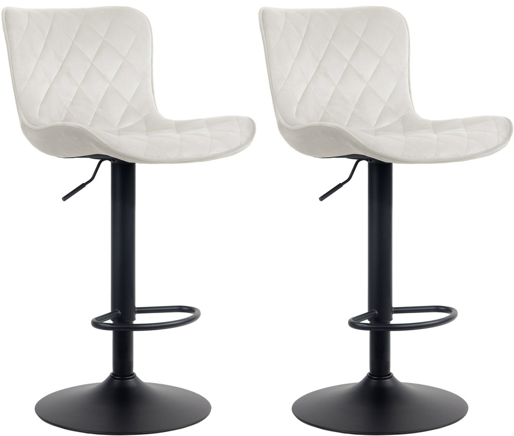 Lot de 2 tabourets de bar emma velours