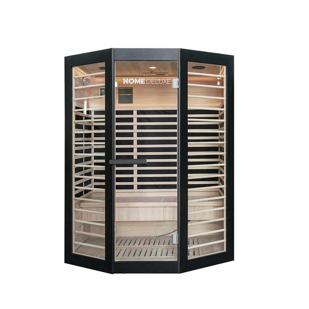 Cabine infrarouge home deluxe nero xl – noir, hemlock (190 x 155 x 120 cm) | design luxueux et montage facile
