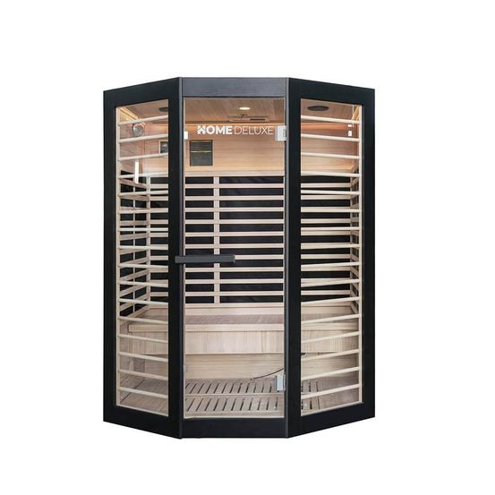 Cabine infrarouge home deluxe nero xl – noir, hemlock (190 x 155 x 120 cm) | design luxueux et montage facile