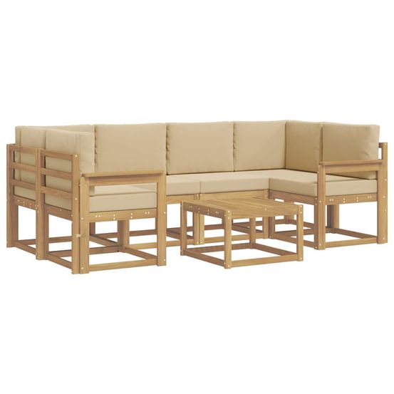 Ensemble de canapés d'extérieur 7 pc blanc et beige