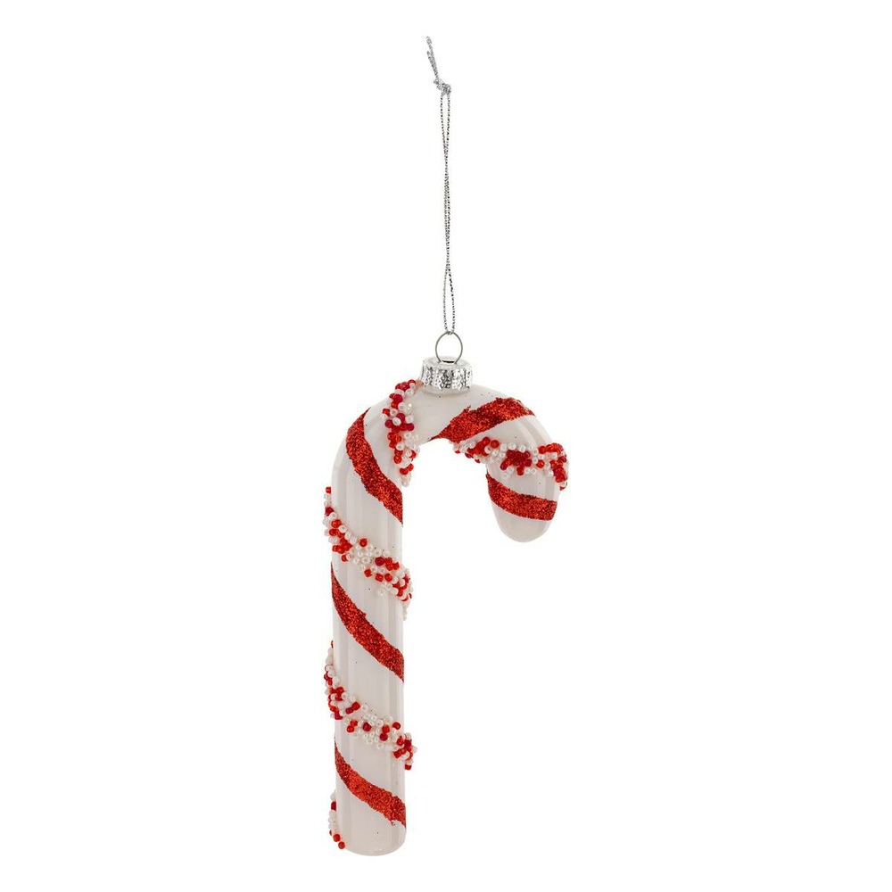 Sujet sucre d'orge verre h.15cm rouge et blanc