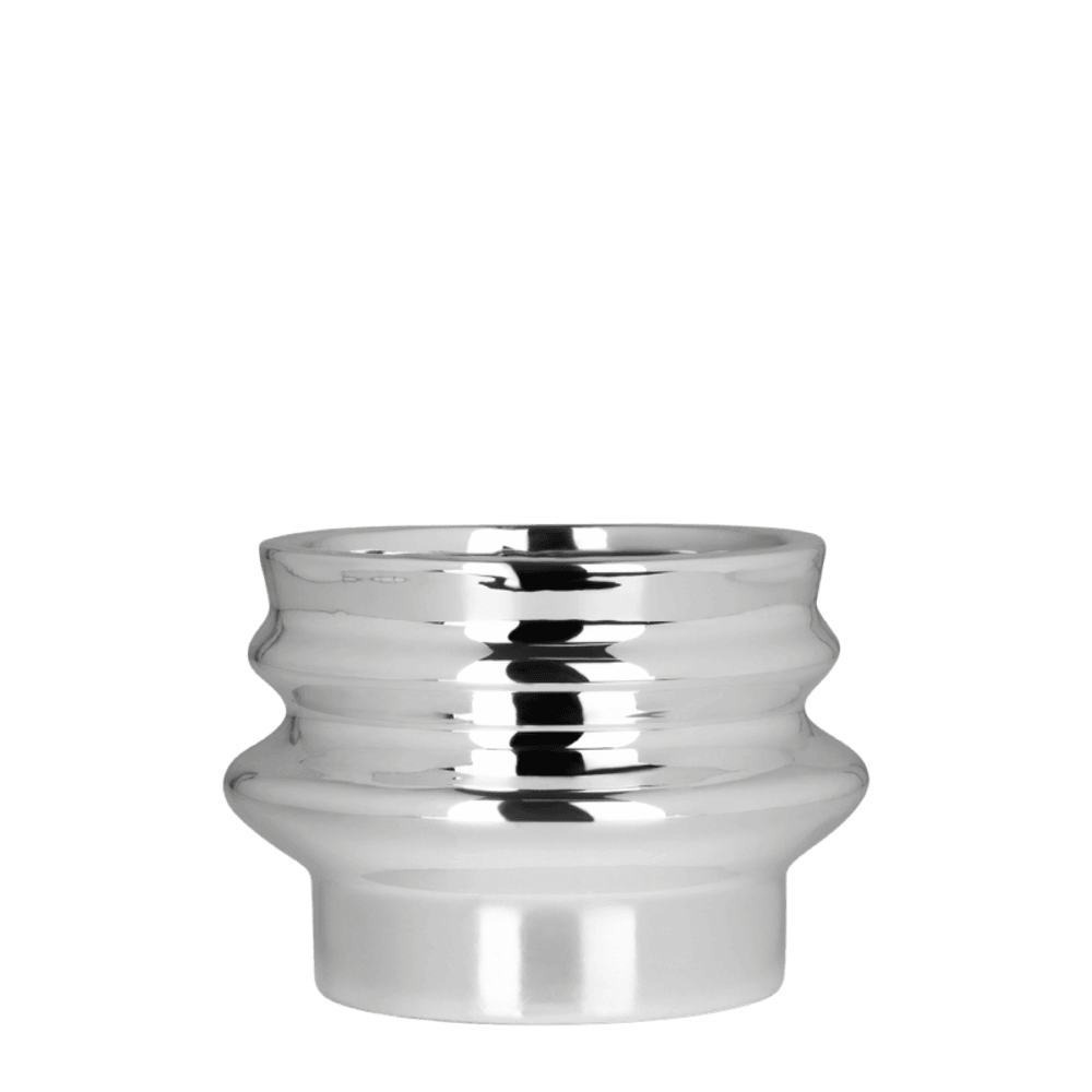 Cache-pot chrome double argenté effet miroir - ø6 cm