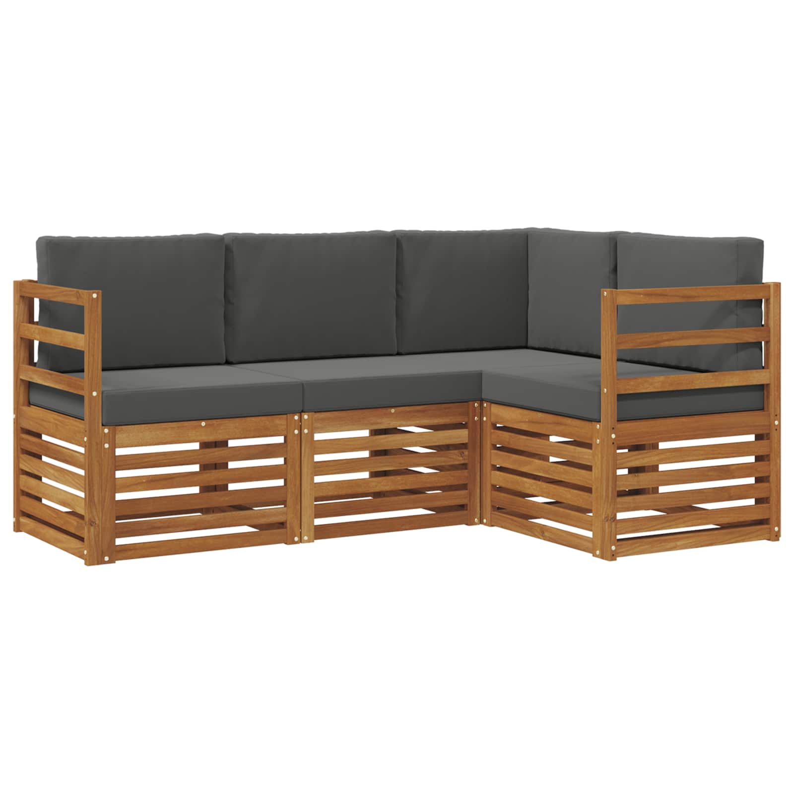 Ensembles de canapés avec coussin 4 pcs naturel et anthracite