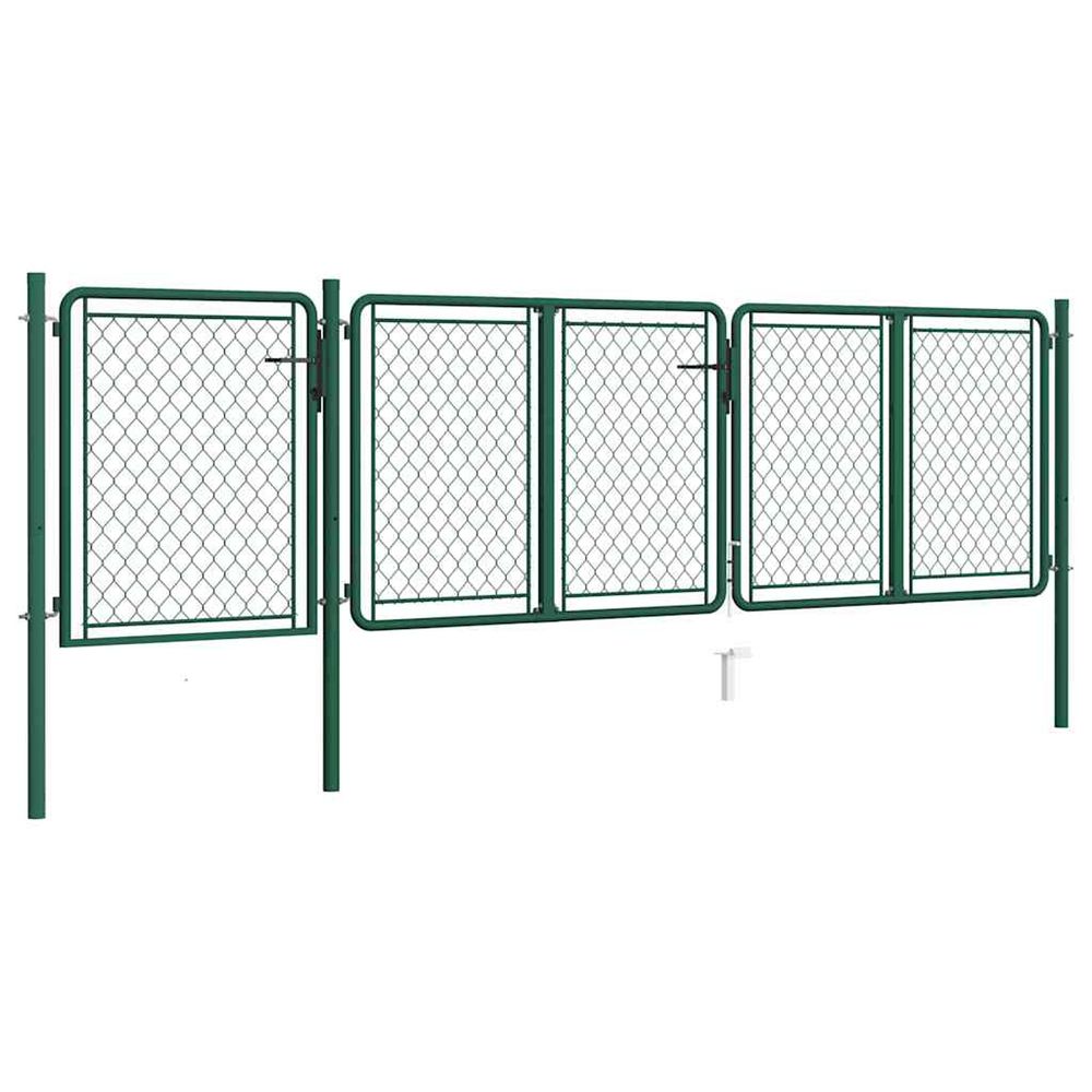 Portail de jardin en acier vert 400 x 75 cm