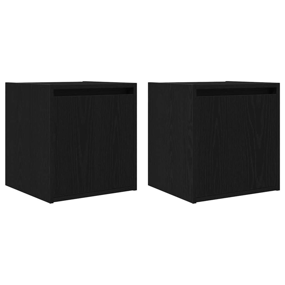 Tables de chevet murales 2 pcs noir 38x34x40 cm