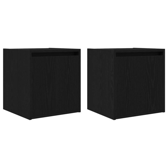 Tables de chevet murales 2 pcs noir 38x34x40 cm