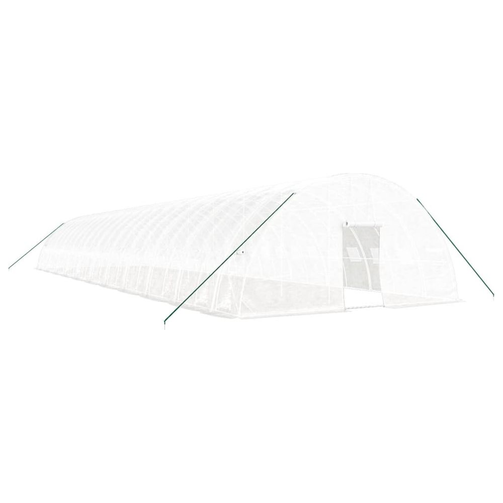 Serre avec cadre en acier blanc 132 m² 22x6x2,85 m