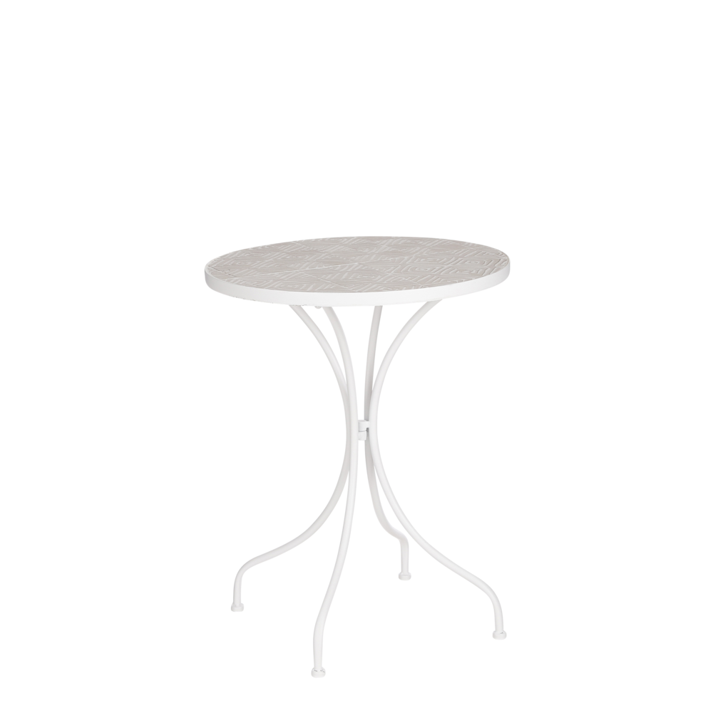 Mica decorations - table d'appoint d'extérieur en métal blanc d46