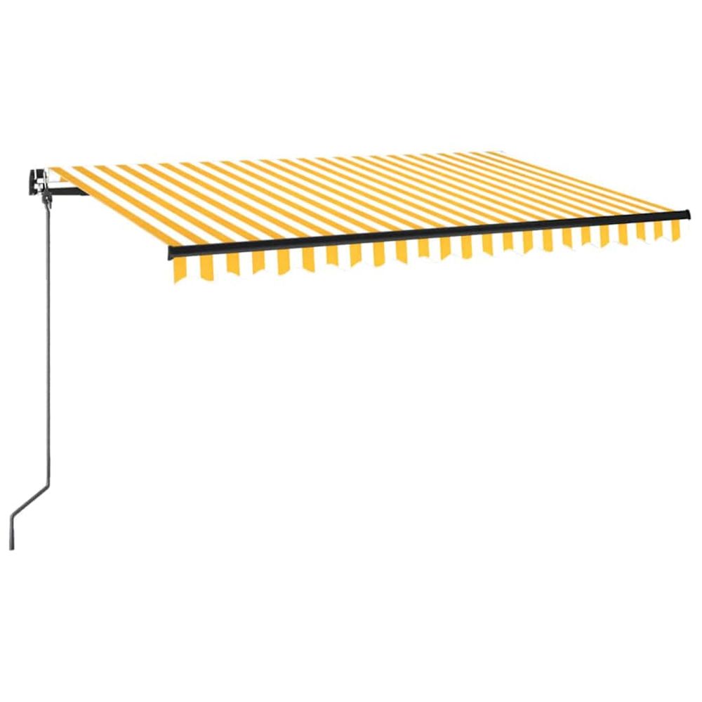 Auvent manuel rétractable avec led 400x350 cm jaune et blanc