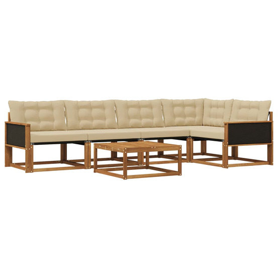 Ensemble de canapés d'extérieur 6 pcs naturel et beige