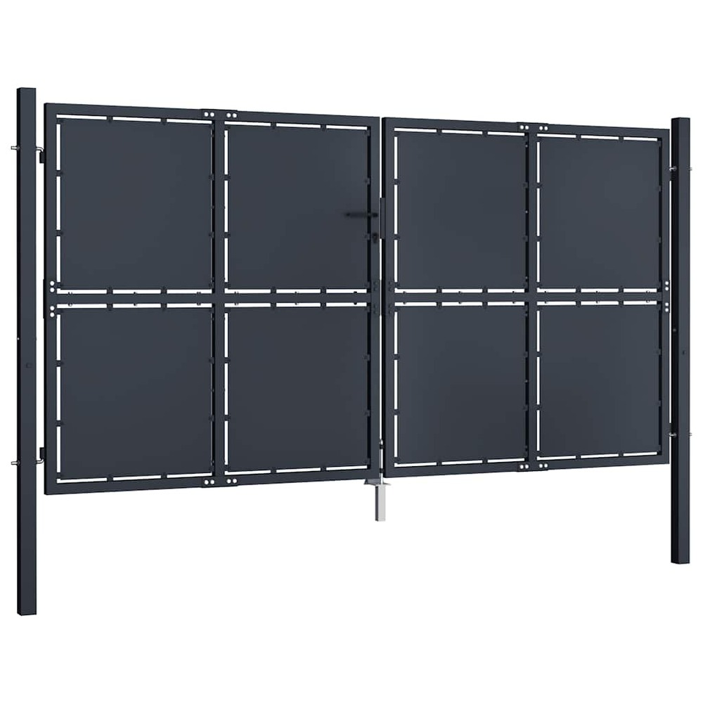 Portail de jardin en acier 300 x 125 cm anthracite