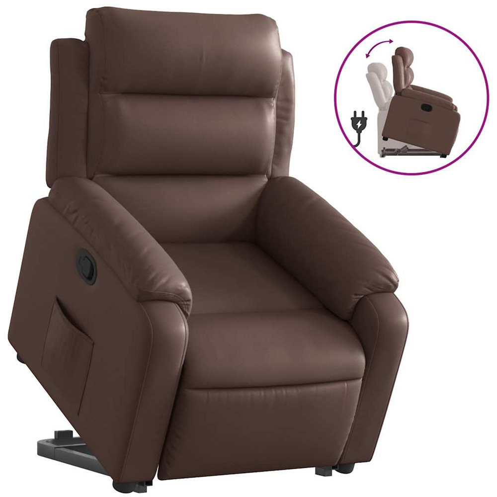 Fauteuil inclinable marron similicuir