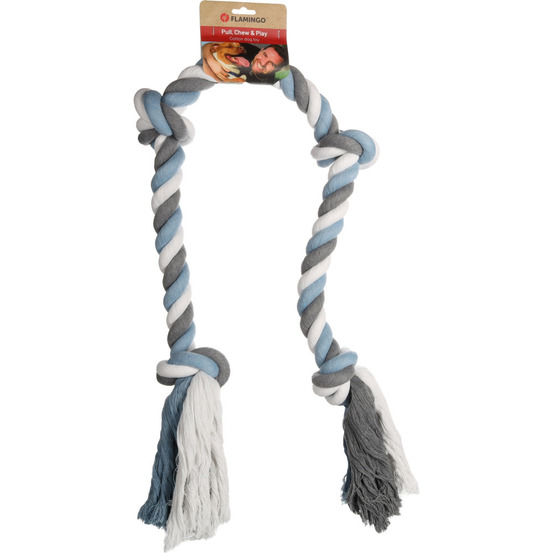 Jouet corde xxl avec 4 nœuds bleu ø 12 cm x 150 cm pour chien