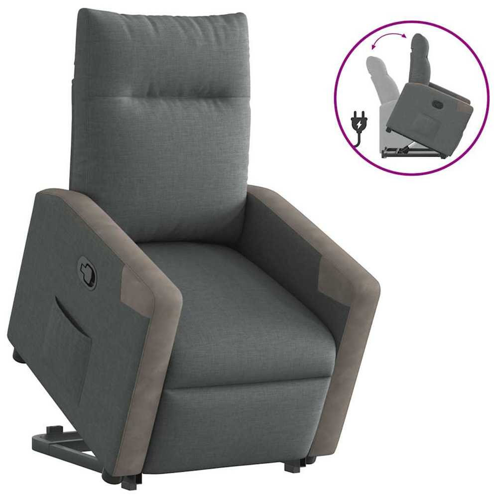 Fauteuil inclinable gris foncé tissu
