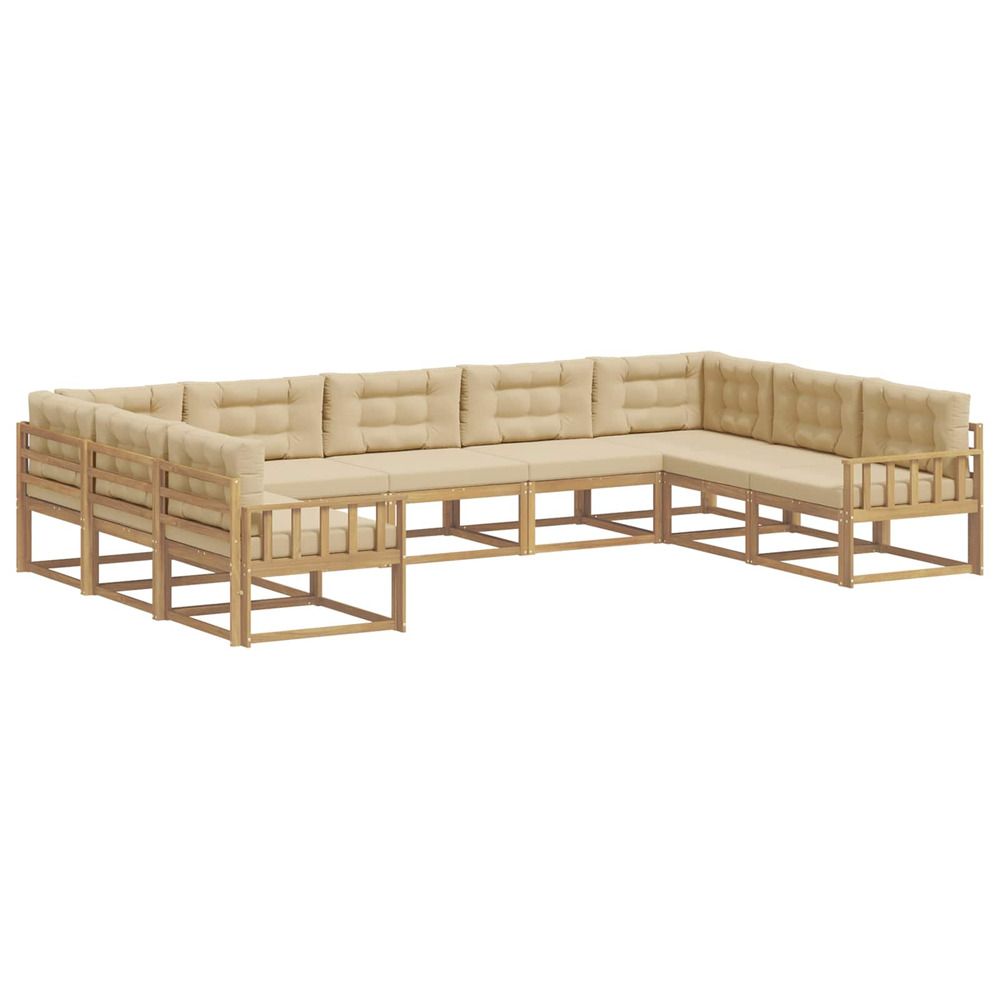 Ensemble de canapés d'extérieur 9 pc blanc et beige