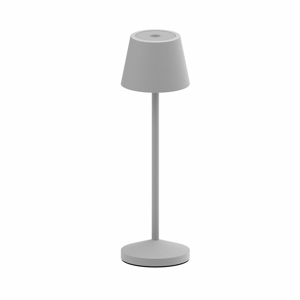 Lampe de table sans fil emily gris aluminium h20cm