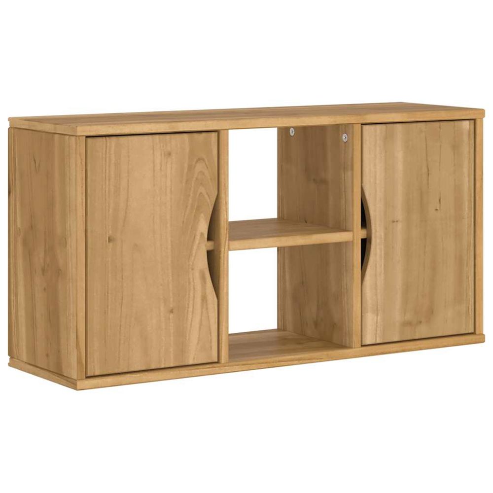Meuble tv odda 79x24x40 cm bois massif pin