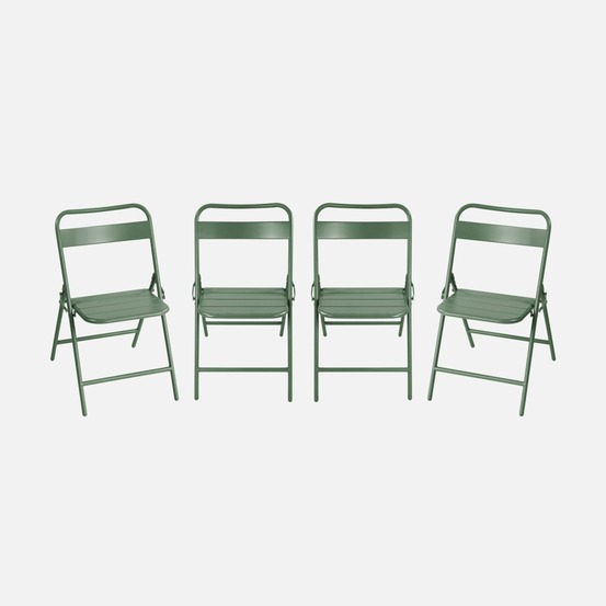 Lot de 4 chaises de jardin pliante acier, 44,3 x 49 x 79,7 cm - amélia