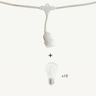 Guirlande guinguette java e27 - 10 ampoules a60 blanc chaud à filaments - 5m - prolongeable