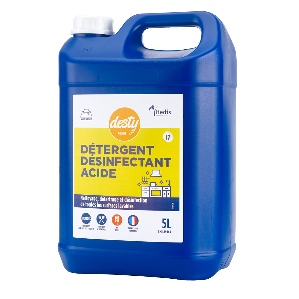 Desty détergent désinfectant acide bidon de 5l - elcopharma