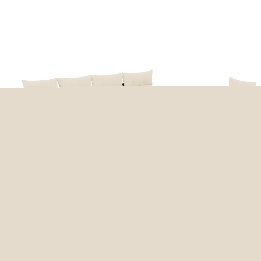 Salon de jardin 7 pcs avec coussins noir résine tressée