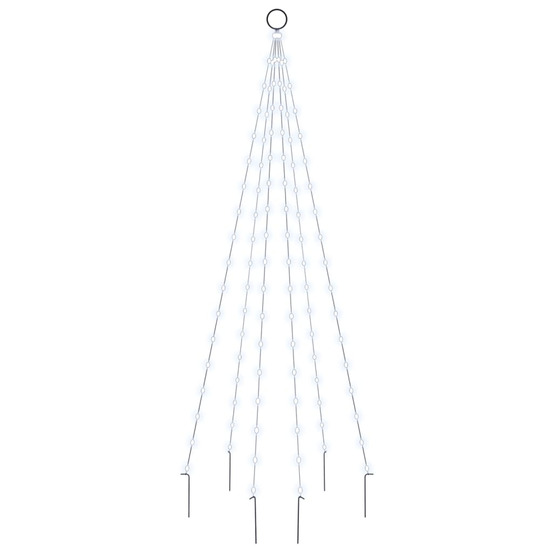 Sapin de noël sur mât de drapeau 108 led blanc froid 180 cm