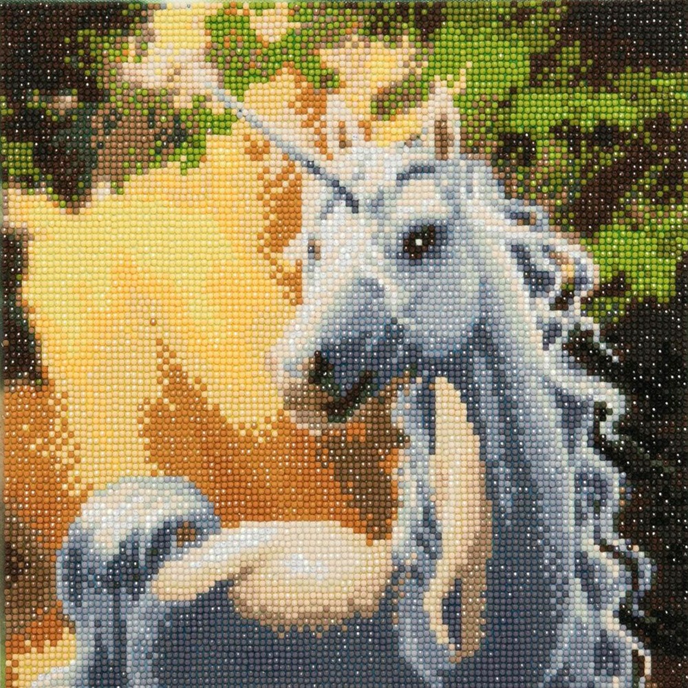 Tableau crystal art à diamanter - licorne - 30 x 30 cm