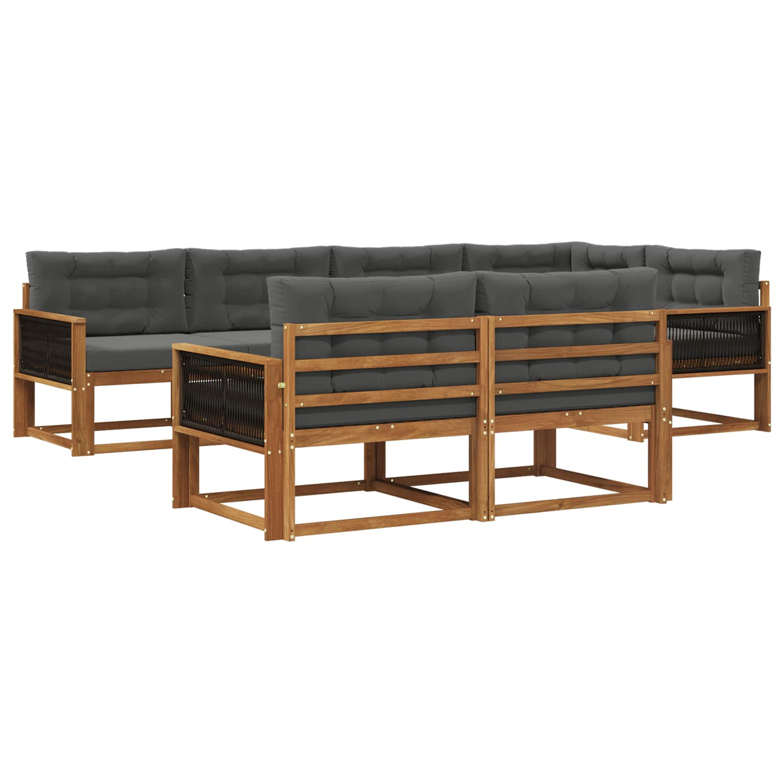 Ensemble de canapés d'extérieur 7 pcs naturel et anthracite
