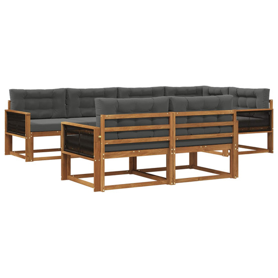 Ensemble de canapés d'extérieur 7 pcs naturel et anthracite