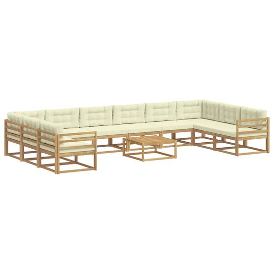 Ensemble de canapés d'extérieur 11 pc blanc et crème