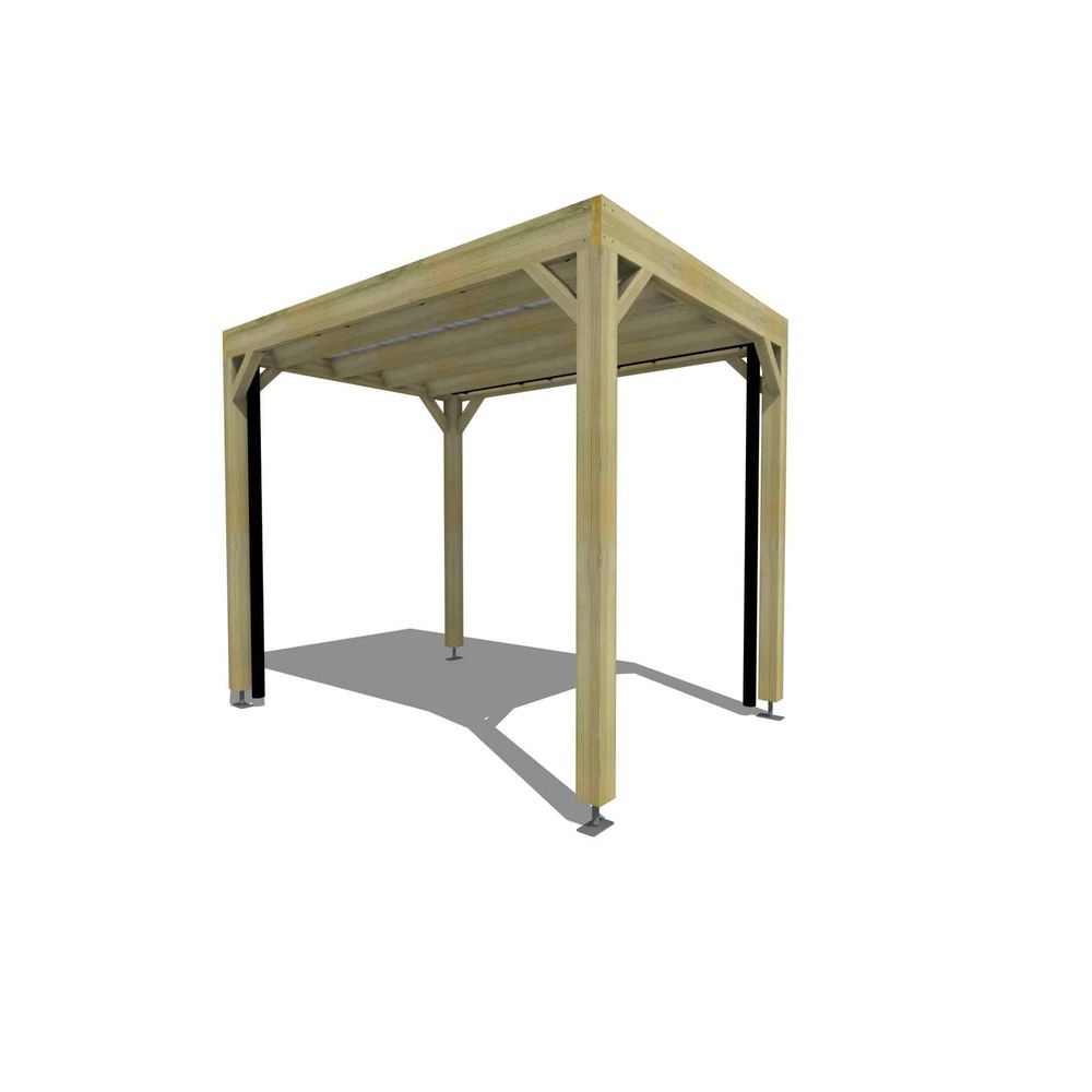 Carport bois • 2m x 3m • indépendante • sens profondeur • livraison comprise
