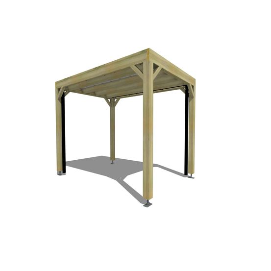 Carport bois • 2m x 3m • indépendante • sens profondeur • livraison comprise