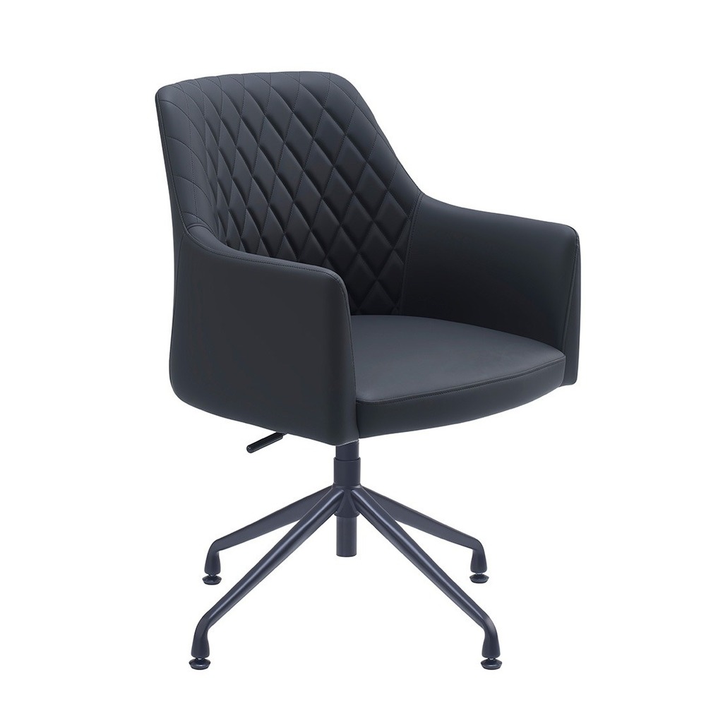 Chaise de réunion vitoria - noir - cuir pu