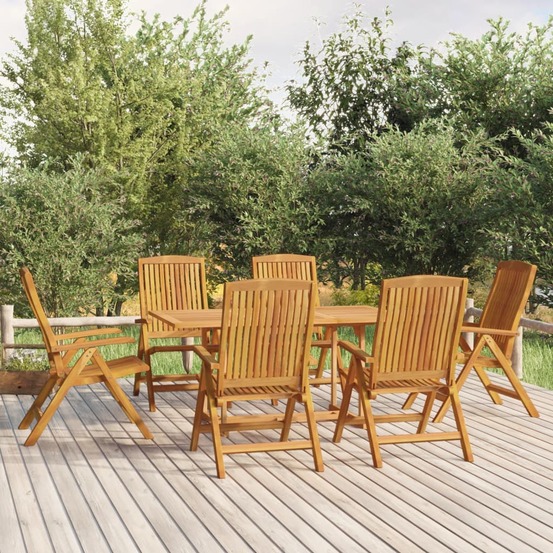 Ensemble à manger de jardin 7 pcs bois de teck solide